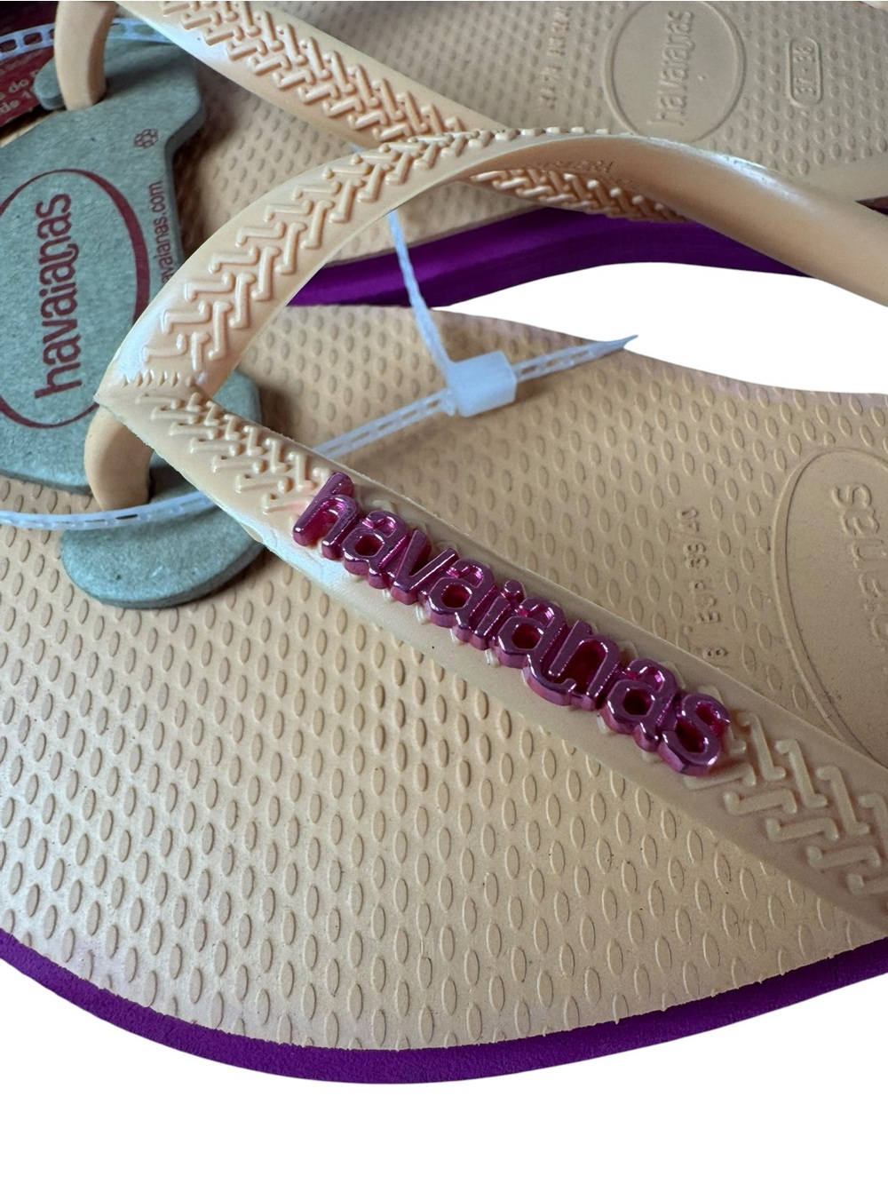 NWT Havaianas Women’s Slim Point Rose Gum Size 7 Flip Flops - Picture 7 of 8